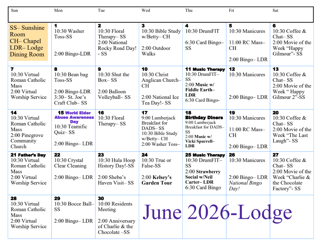 June 2026 Events