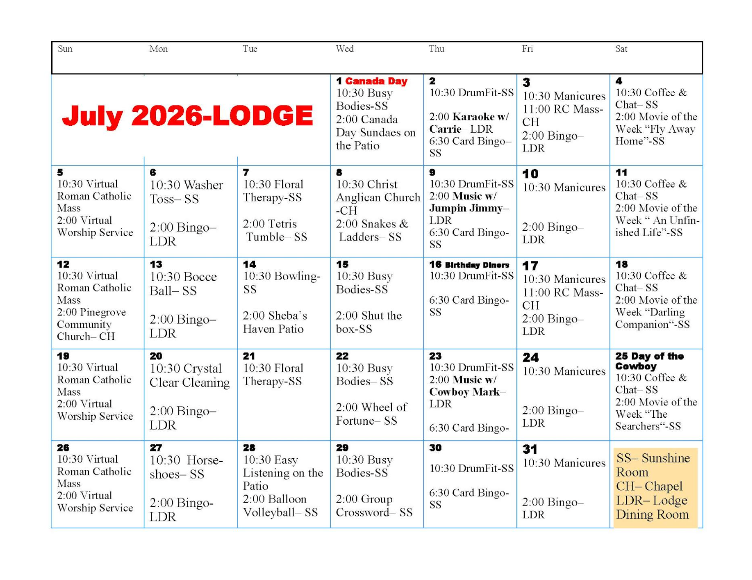 June 2026 Events