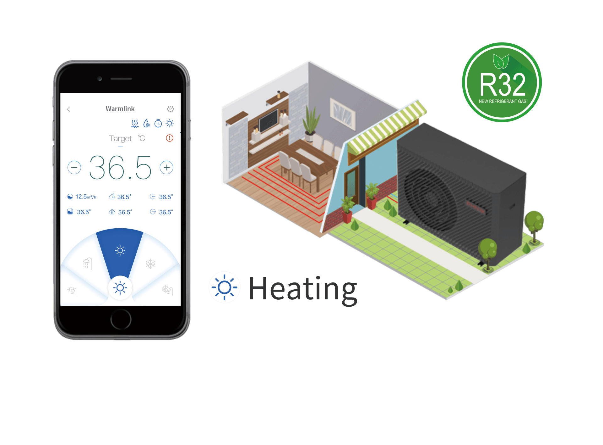 Heat Pump controlled by mobile devices