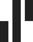 Three black vertical rectangles of varying heights on a white background.