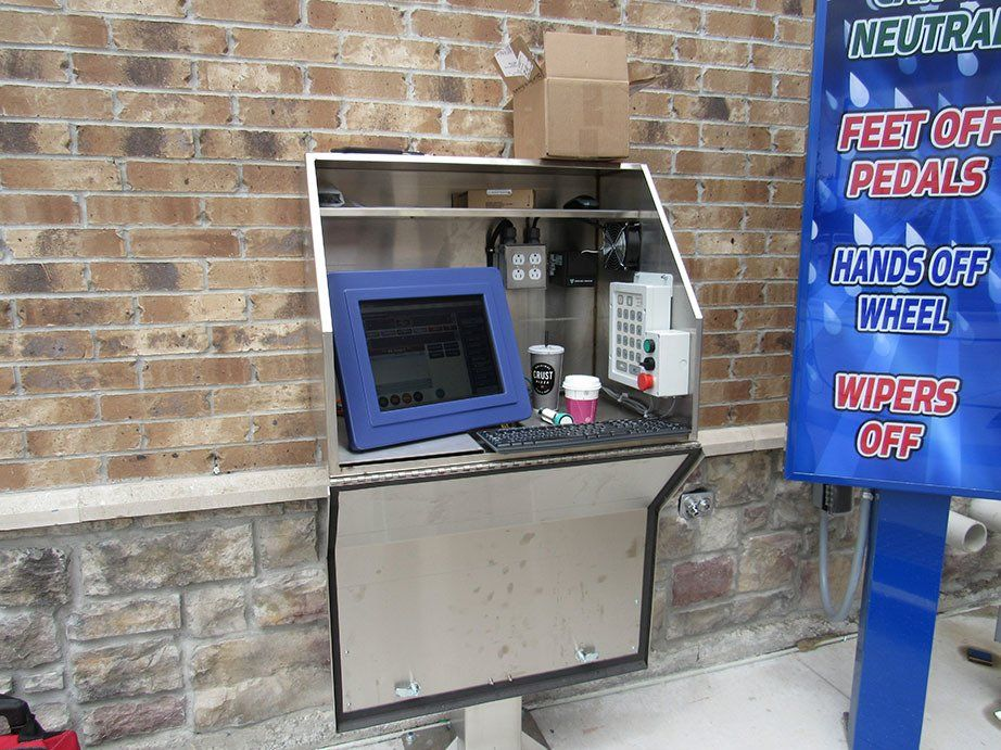 A sign that says feet pedals hands off wheel wipers off