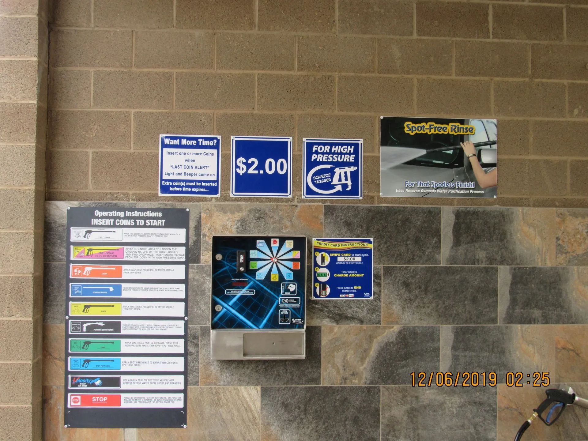 A brick wall with a sign that says $ 2.00