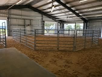 There is a fence in the middle of the building.