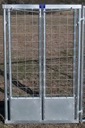 A galvanized hog gate.