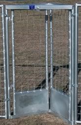 A galvanized hog gate.