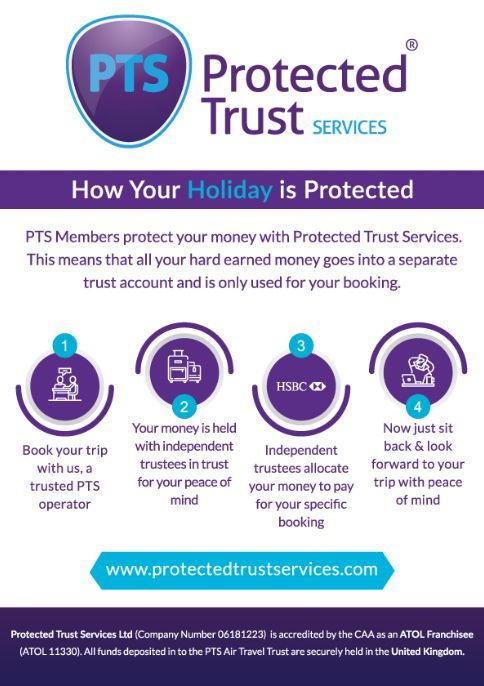 A flyer for protected trust services explains how your holiday is protected