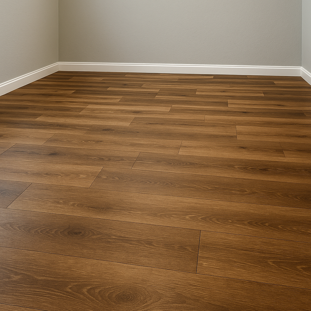 A piano is sitting on a wooden floor in a room.