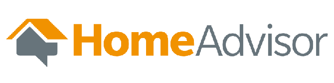 The home advisor logo is orange and gray with an arrow pointing up.