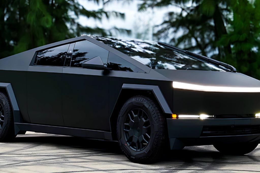 Glossy black Tesla protected by PPF, preserving its sleek appearance and enhancing the original paint.