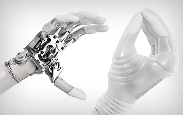 The Michelangelo prosthetic hand on a white background.