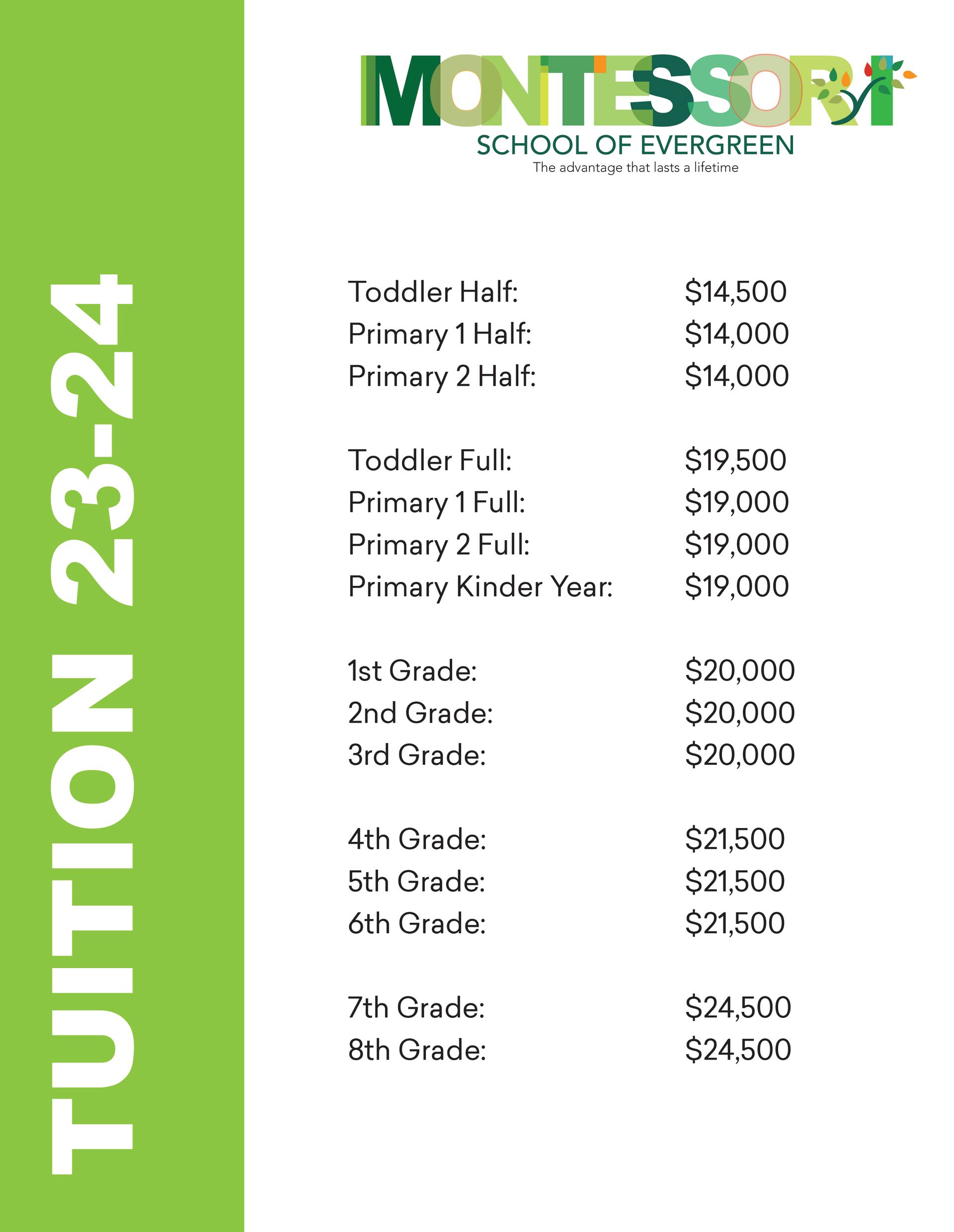 Tuition & Fees | The Montessori School of Evergreen | Evergreen