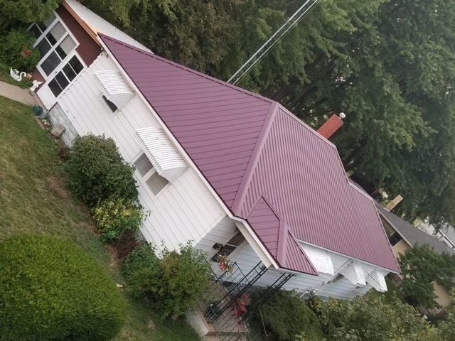 violet roof house