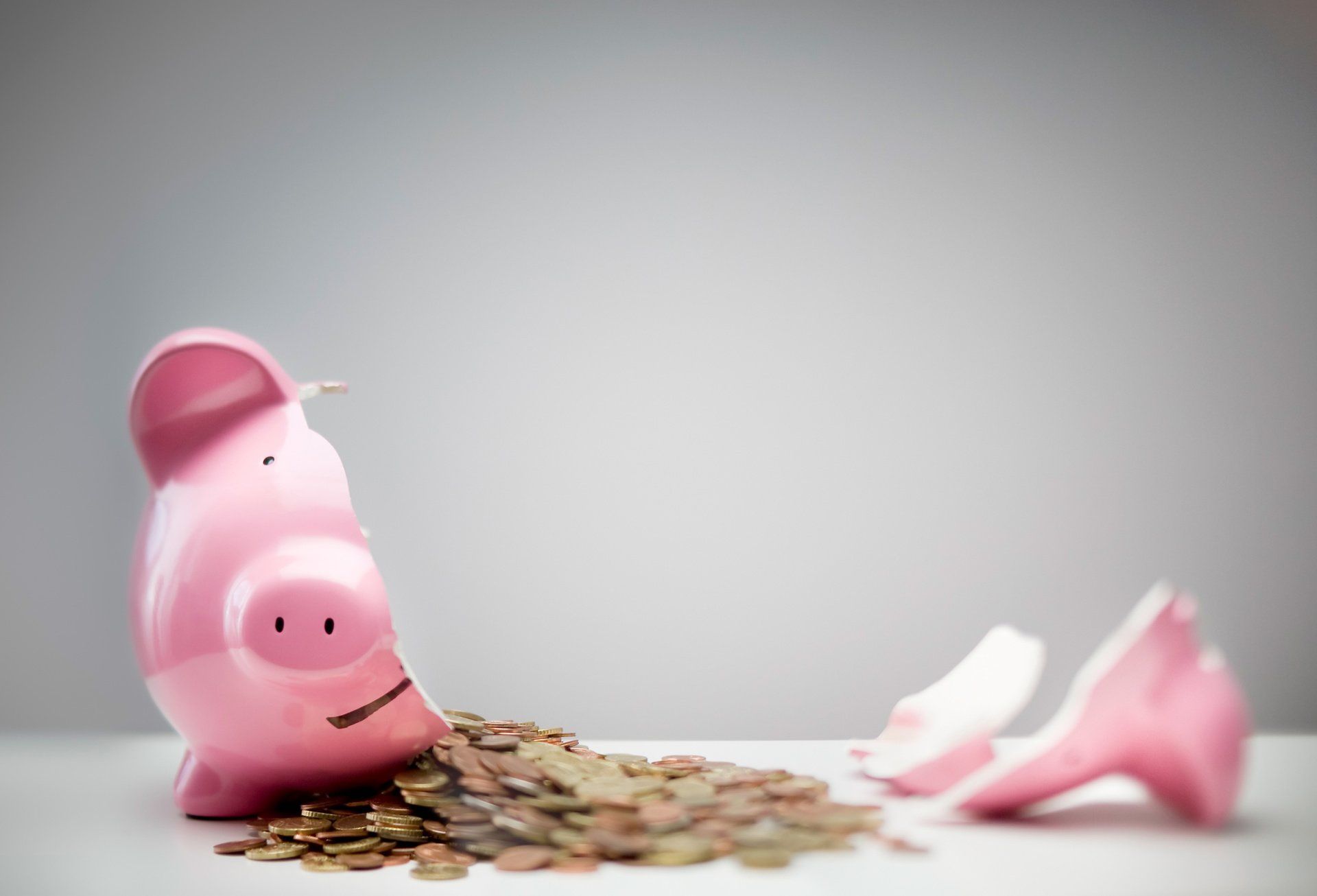 a broken piggy bank