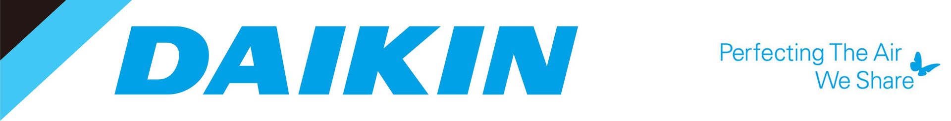 A blue daikin logo on a white background