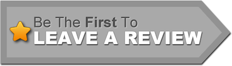 Gray arrow banner with a yellow star and the text “Be The First To Leave A Review”
