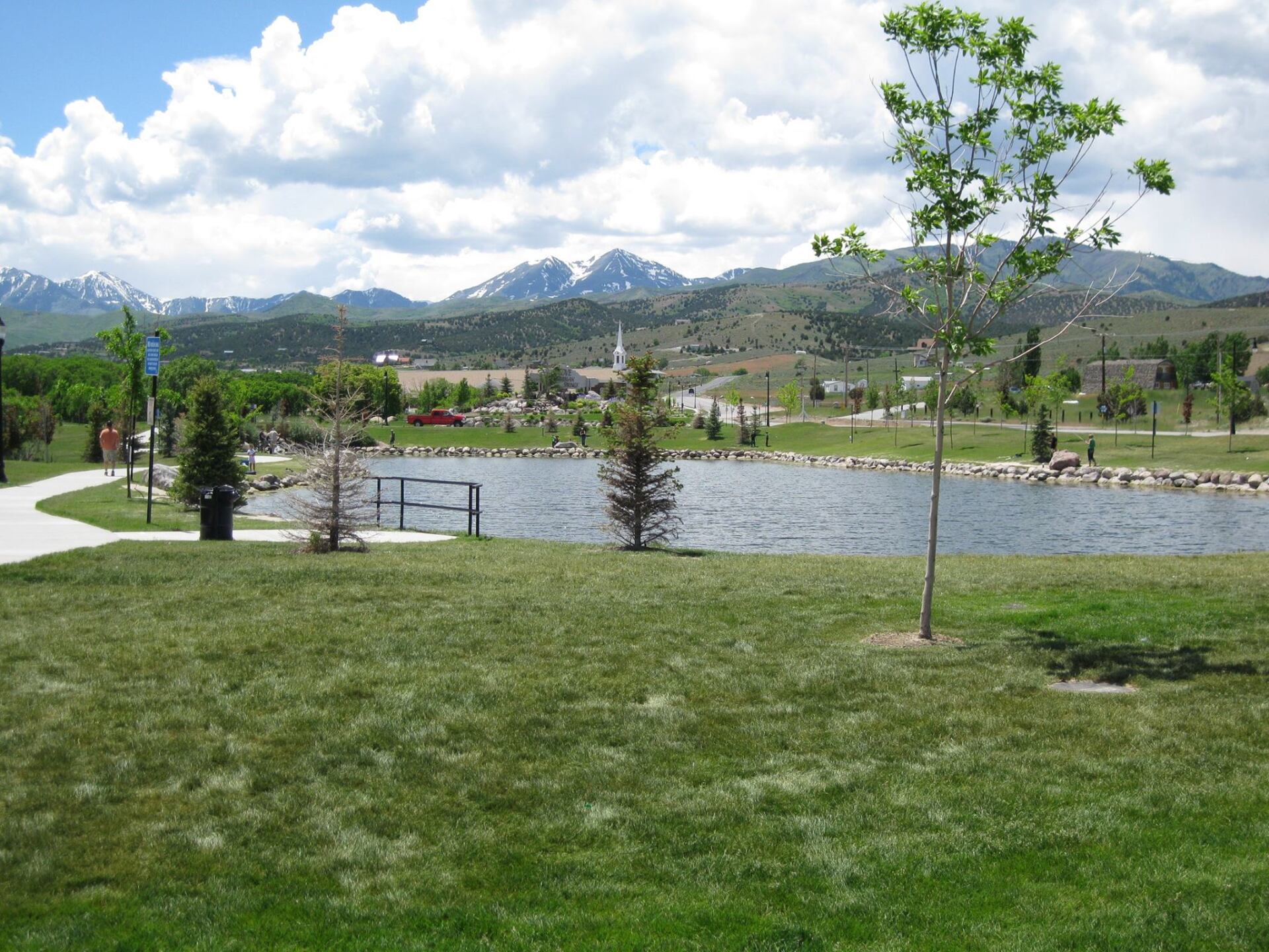 Lake with mountians in the distance