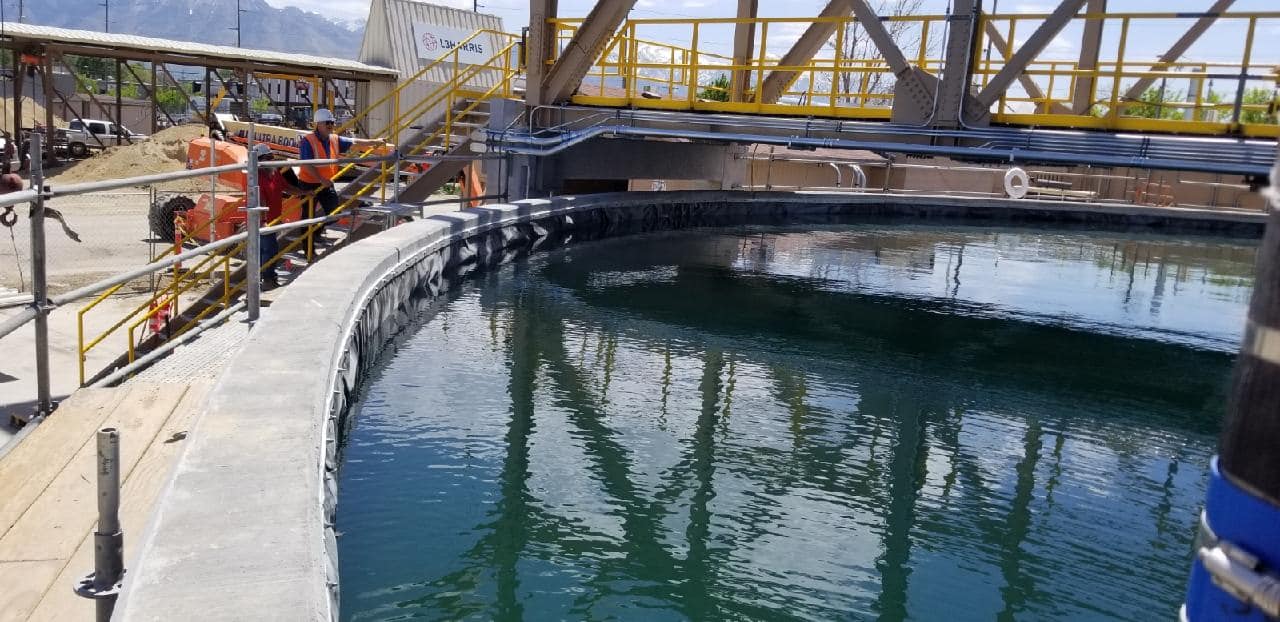 An area of water inside a large holding tank