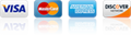 A row of credit cards including visa and mastercard
