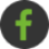 A green facebook logo in a black circle on a white background.
