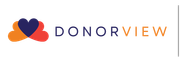 A logo for donorview with a heart in the middle