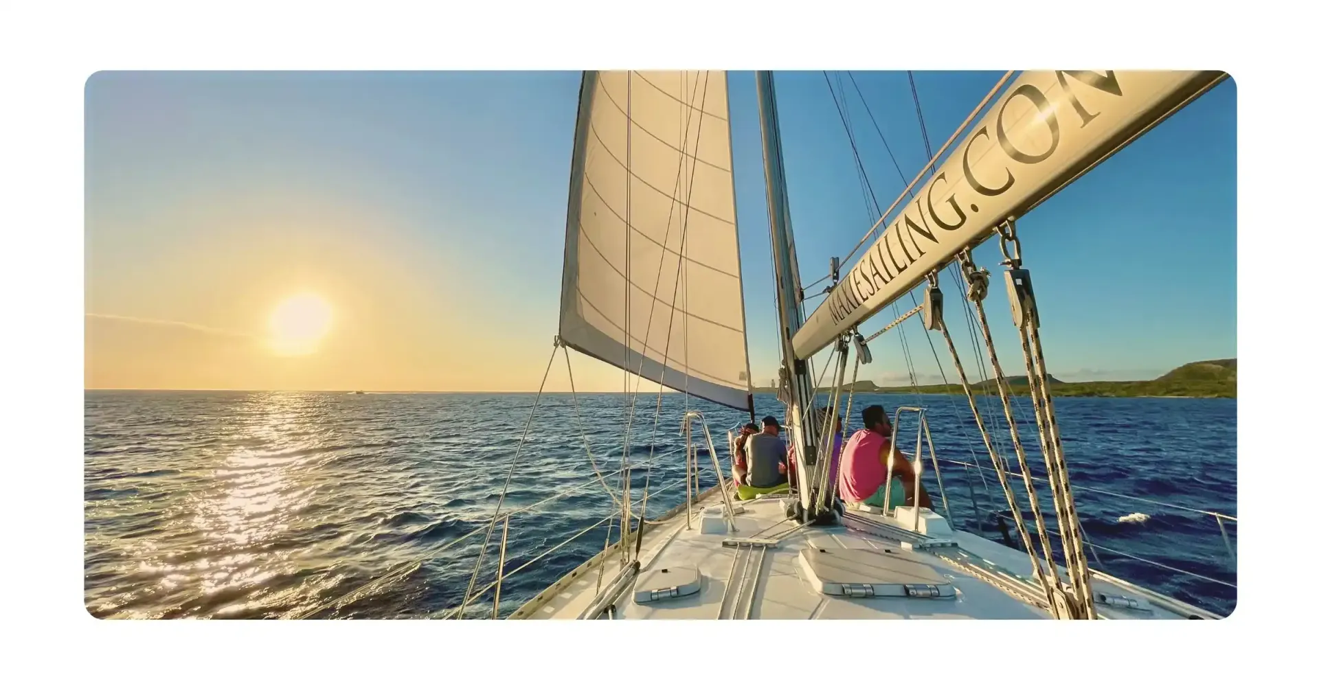 family enjoying a laid-back sunset tour with Maxie Sailing Curacao excursions