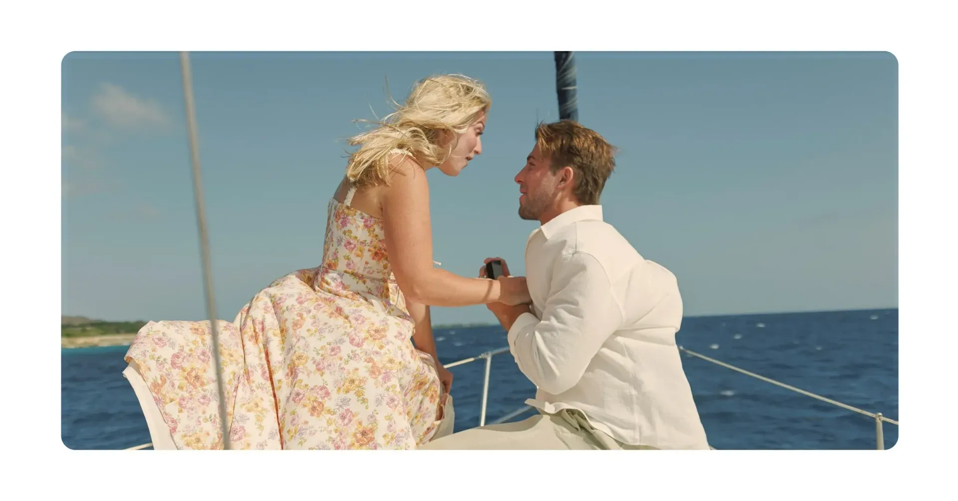 Private Proposal Tour on board sailing yacht Galaxie at Caribbean Sea
