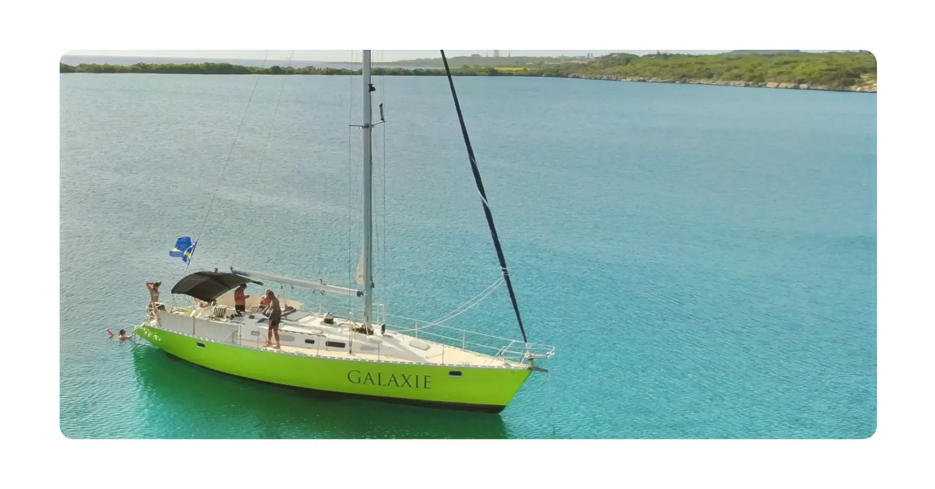 sailing yacht Galaxie anchored at Fuik Bay Curacao