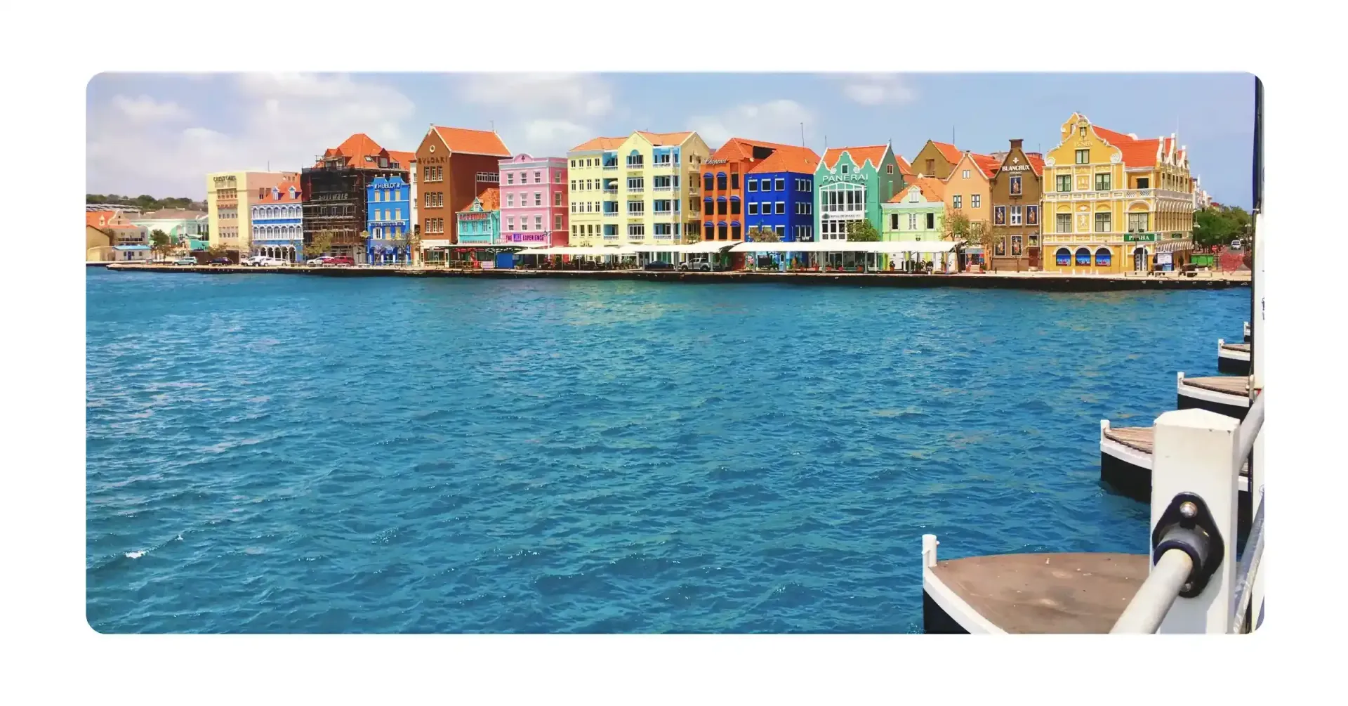 Willemstad Curacao Colourful historic district with pontoonbridge