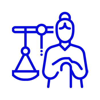 Elderly And Weighing Scale Icon