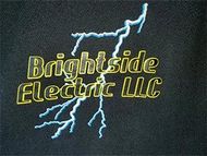 The logo for brightside electric llc has a lightning bolt on it