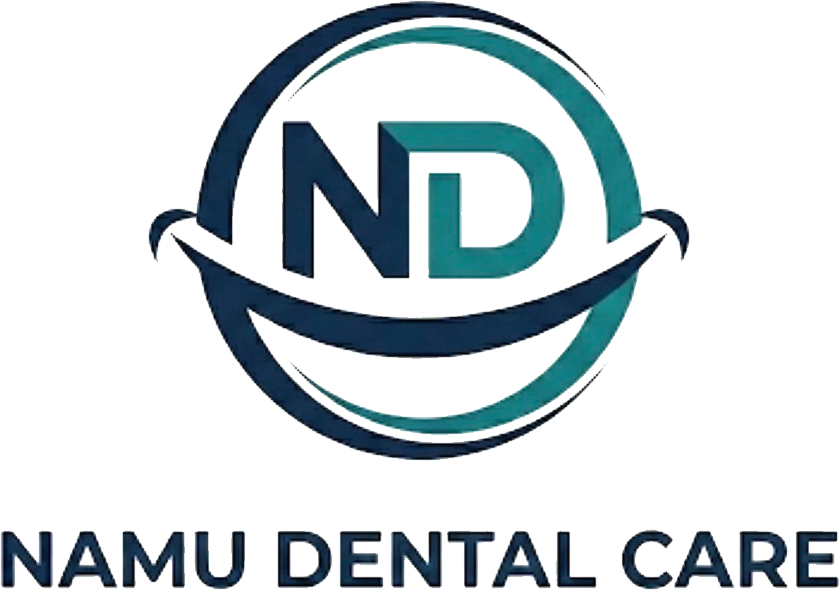 Logo for Namu Dental Care: blue and teal circle with