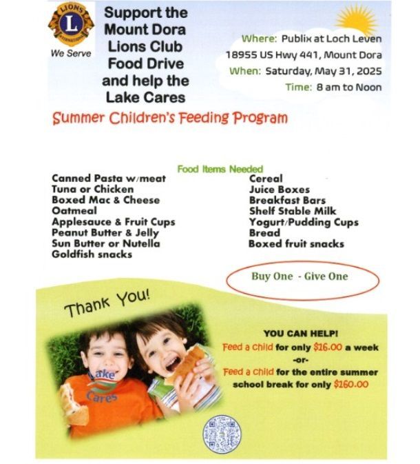 An advertisement for pierson lions club annual golf tournament