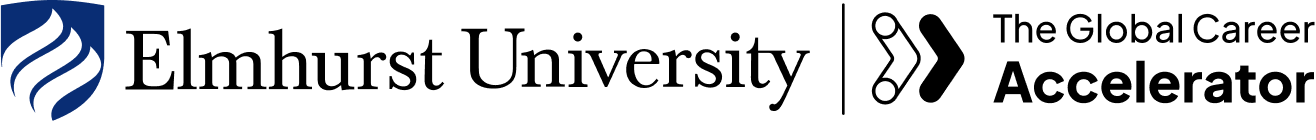 Logo for Elmhurst University and The Global Career Accelerator.