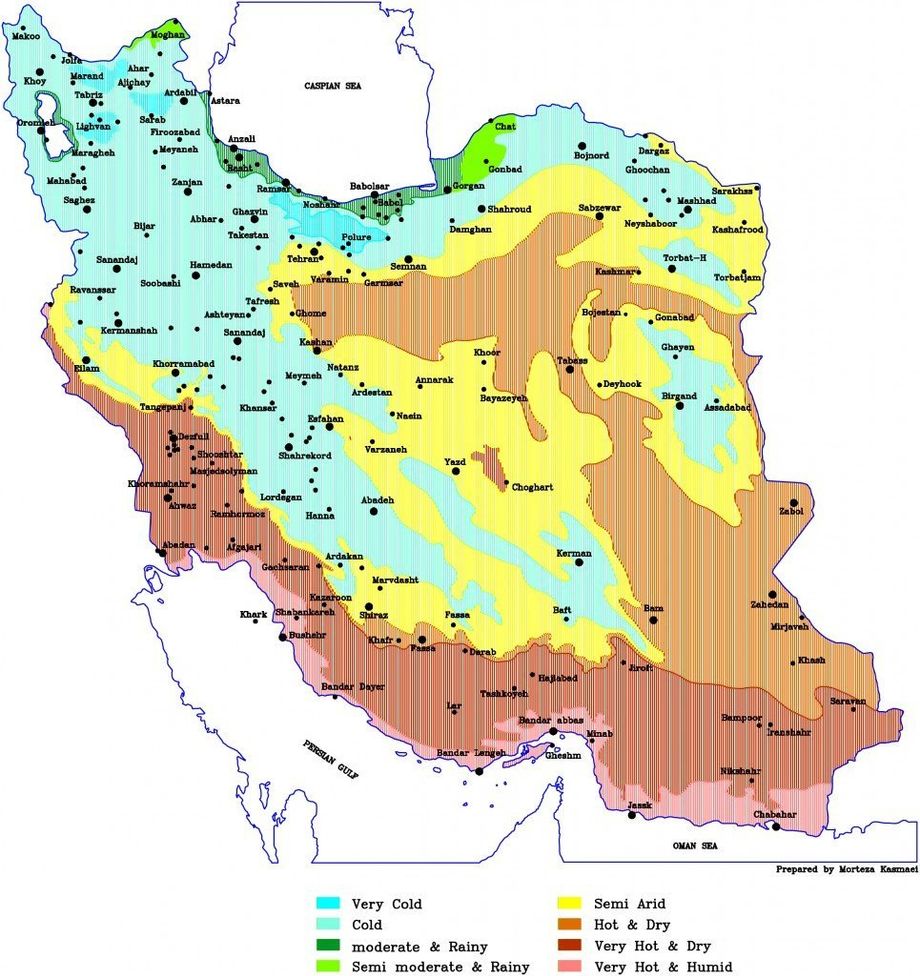 iran climate map