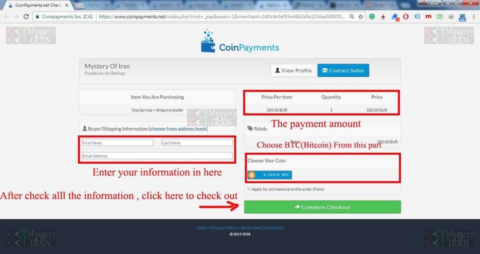 Payment process coinpayments