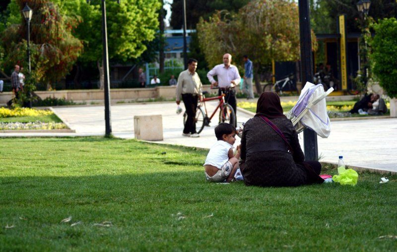 Relaxing in the park in Shiraz