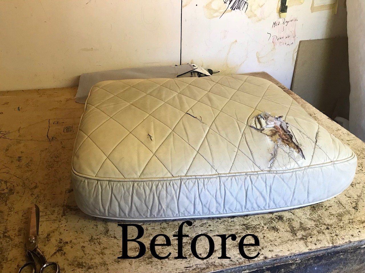 Old and discoloured mattress