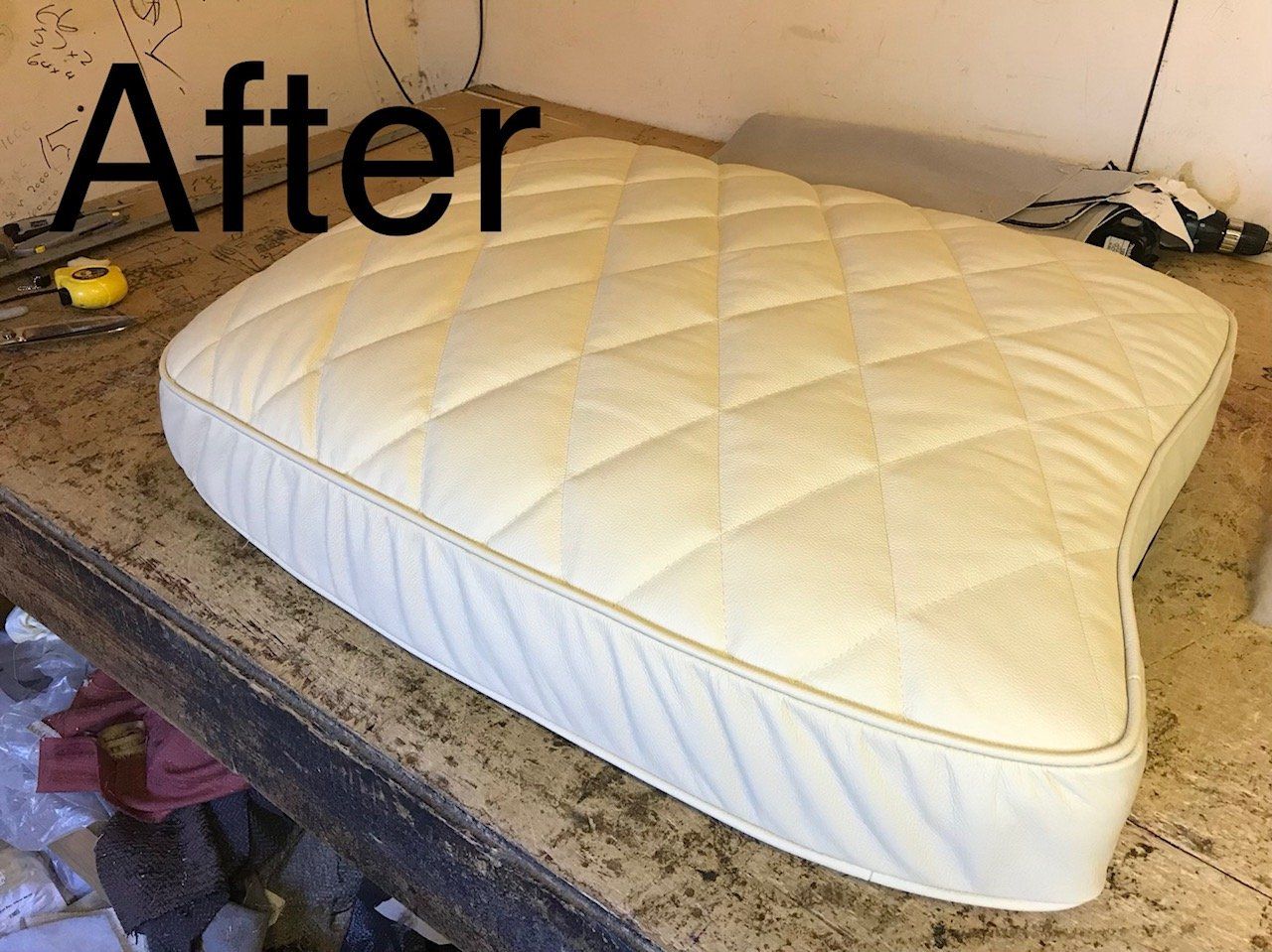 A clean white mattress
