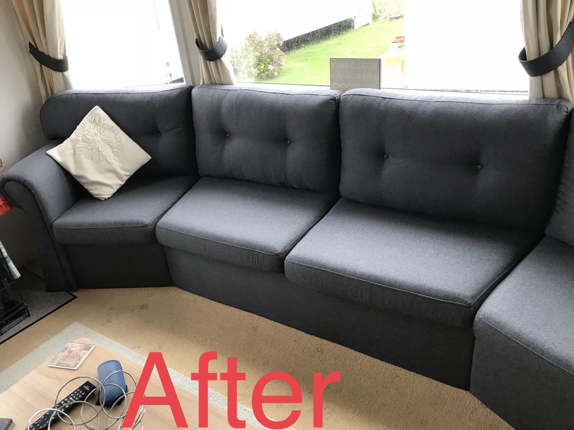 Large black sofa