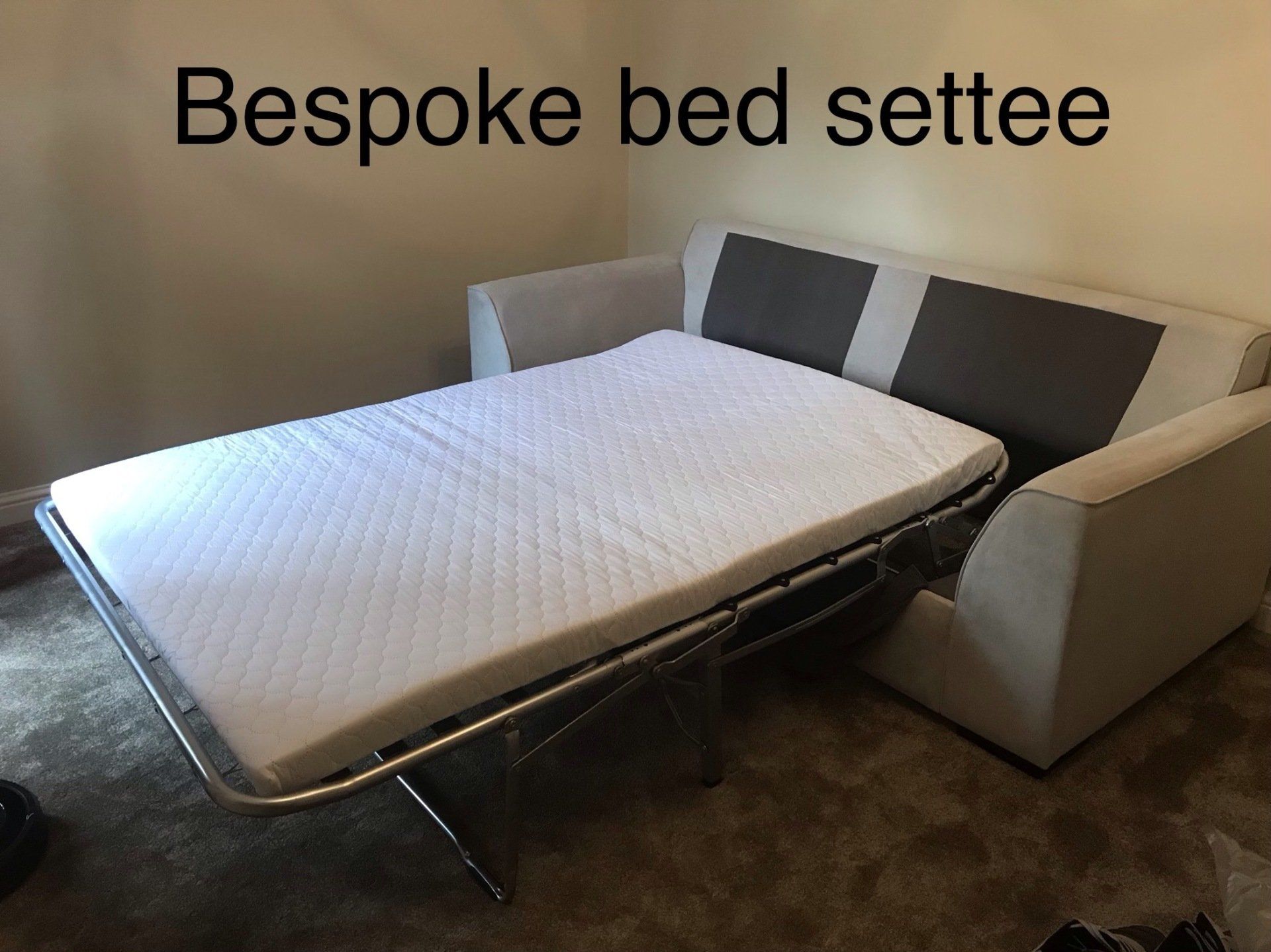 Sofa bed folded out into a double bed