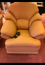 Large orange armchair