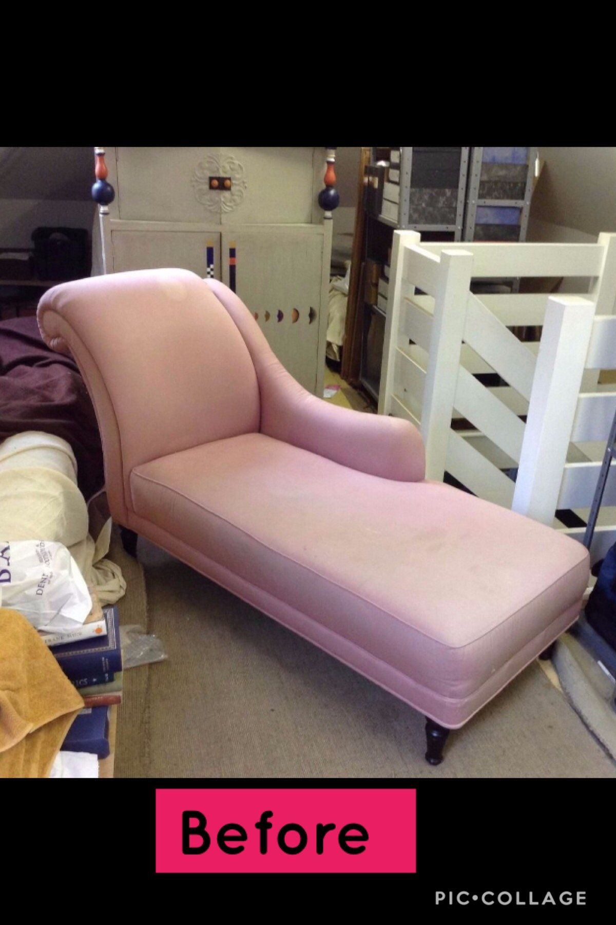 Pale pink chaise lounge