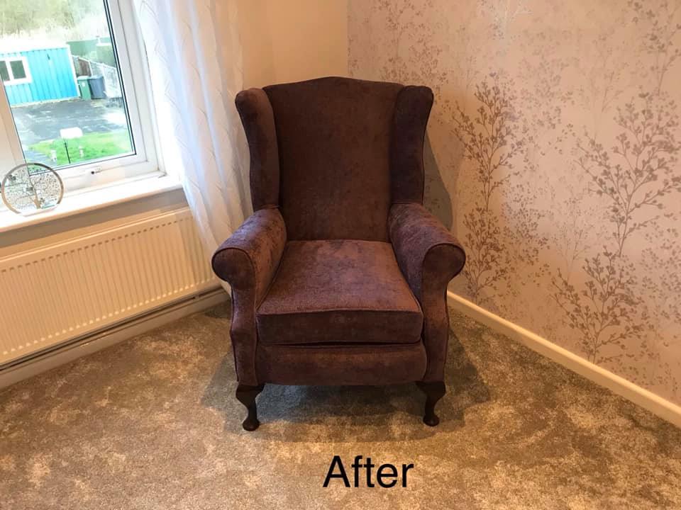 Rich brown coloured armchair