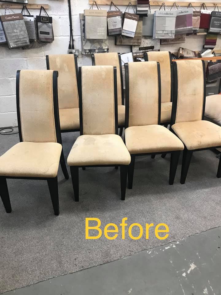 A set of four dining room chairs