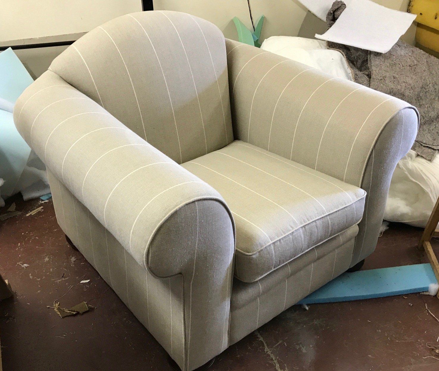 White and grey armchair