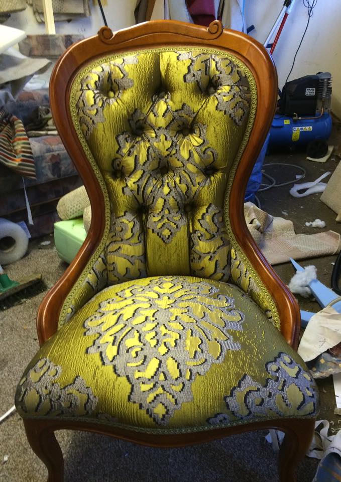 Old fashioned green wooden chair