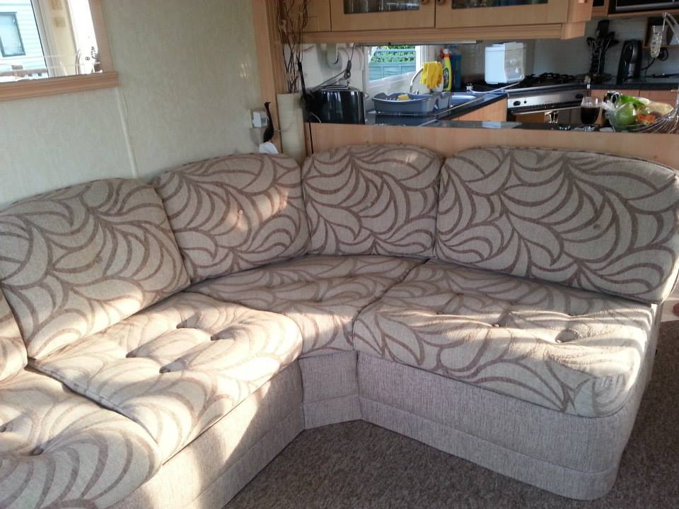 Corner set in a brightly lit room