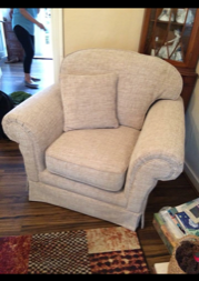 Cream armchair in a room