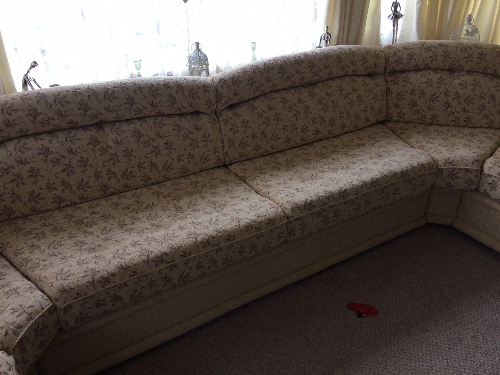 Sofa in front of a window