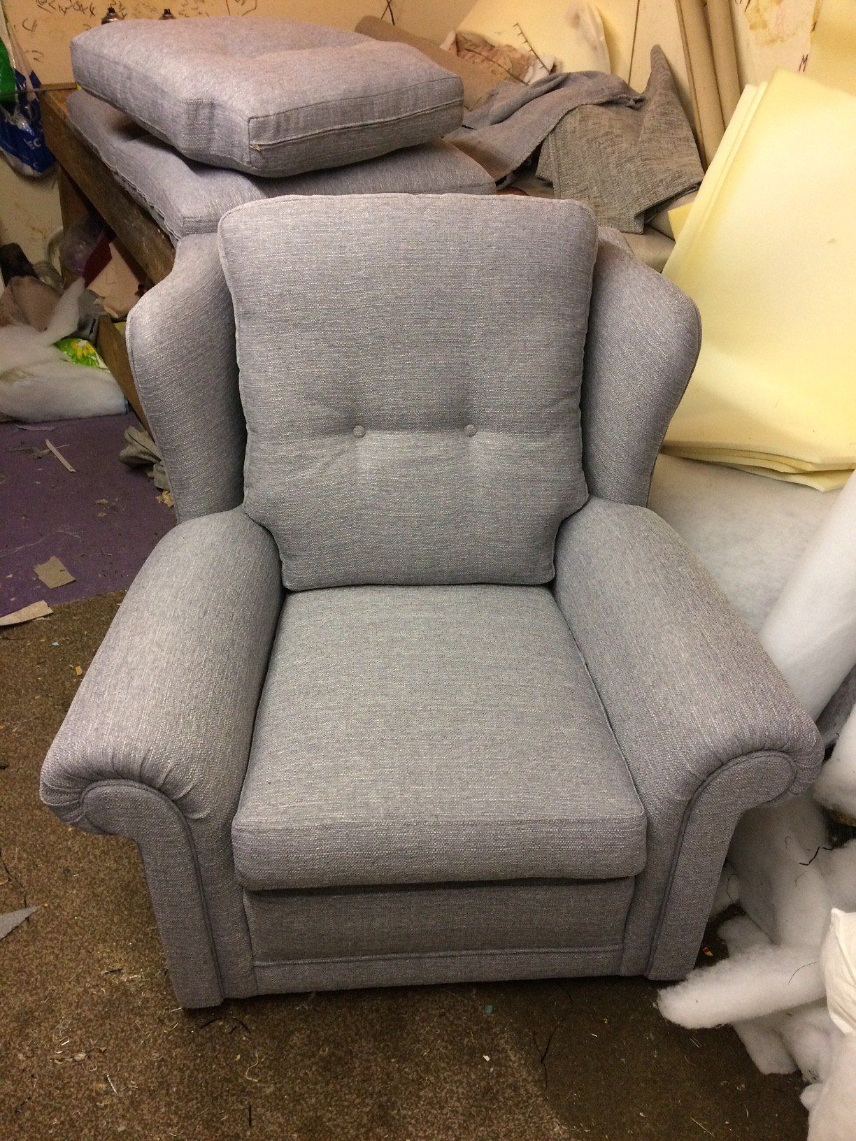 Grey armchair